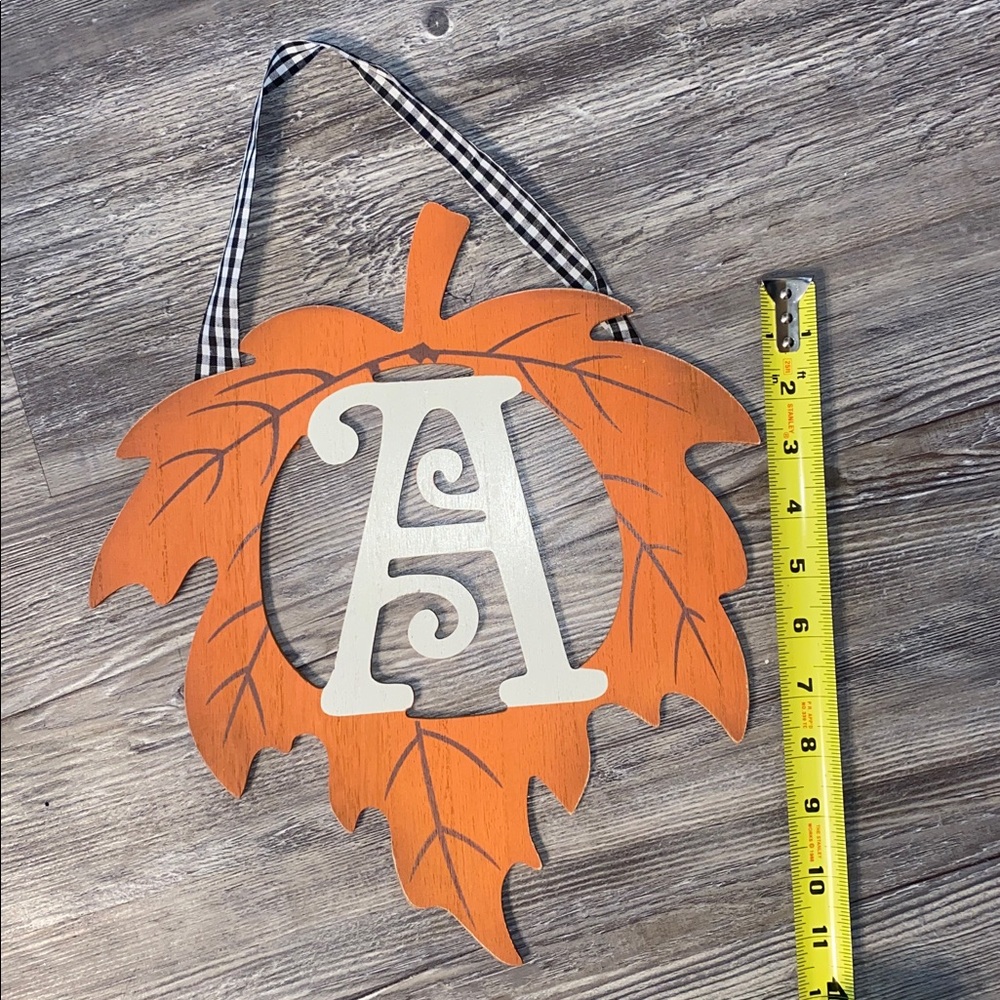 NWOT Fall Leaf Initial “A” Wall Decor Farmhouse - Picture 3 of 3